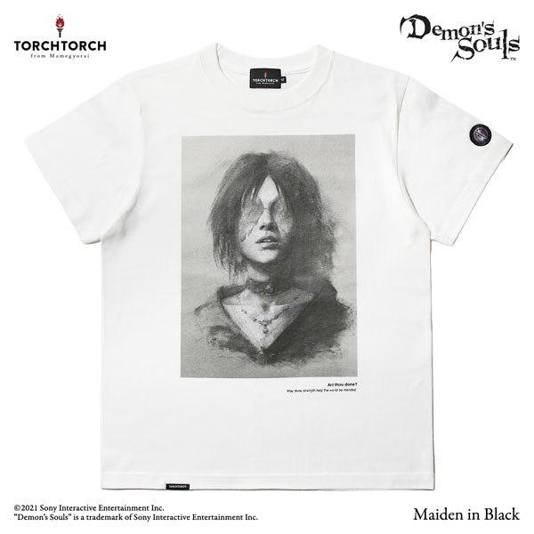 黒衣の火防女 Tシャツ(バニラホワイト・Sサイズの商品イメージ。袖刺繍の色はランダム。)