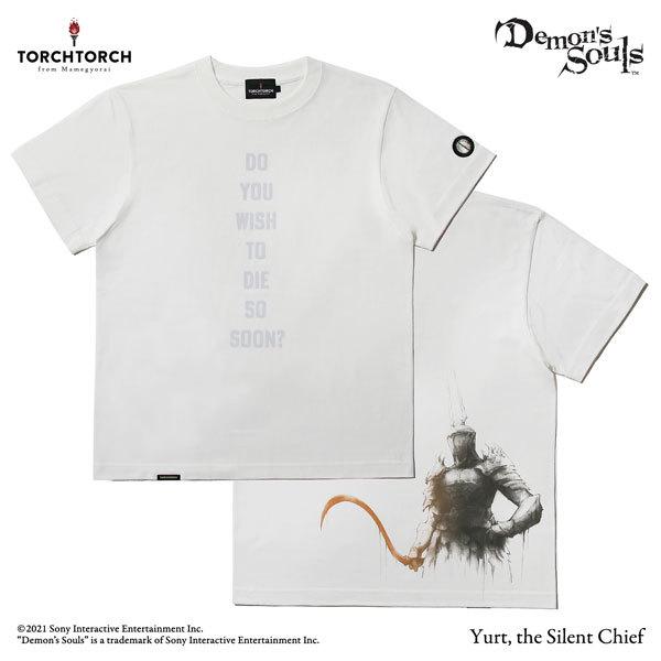 沈黙の長ユルト Tシャツ(バニラホワイト・Mサイズの前後を示す商品イメージ。二着セットではありません。袖刺繍の色はランダム。)